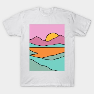 Retro 70s Landscape Sunset T-Shirt